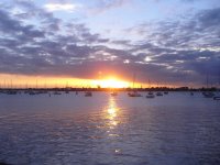 Sunset on the water.